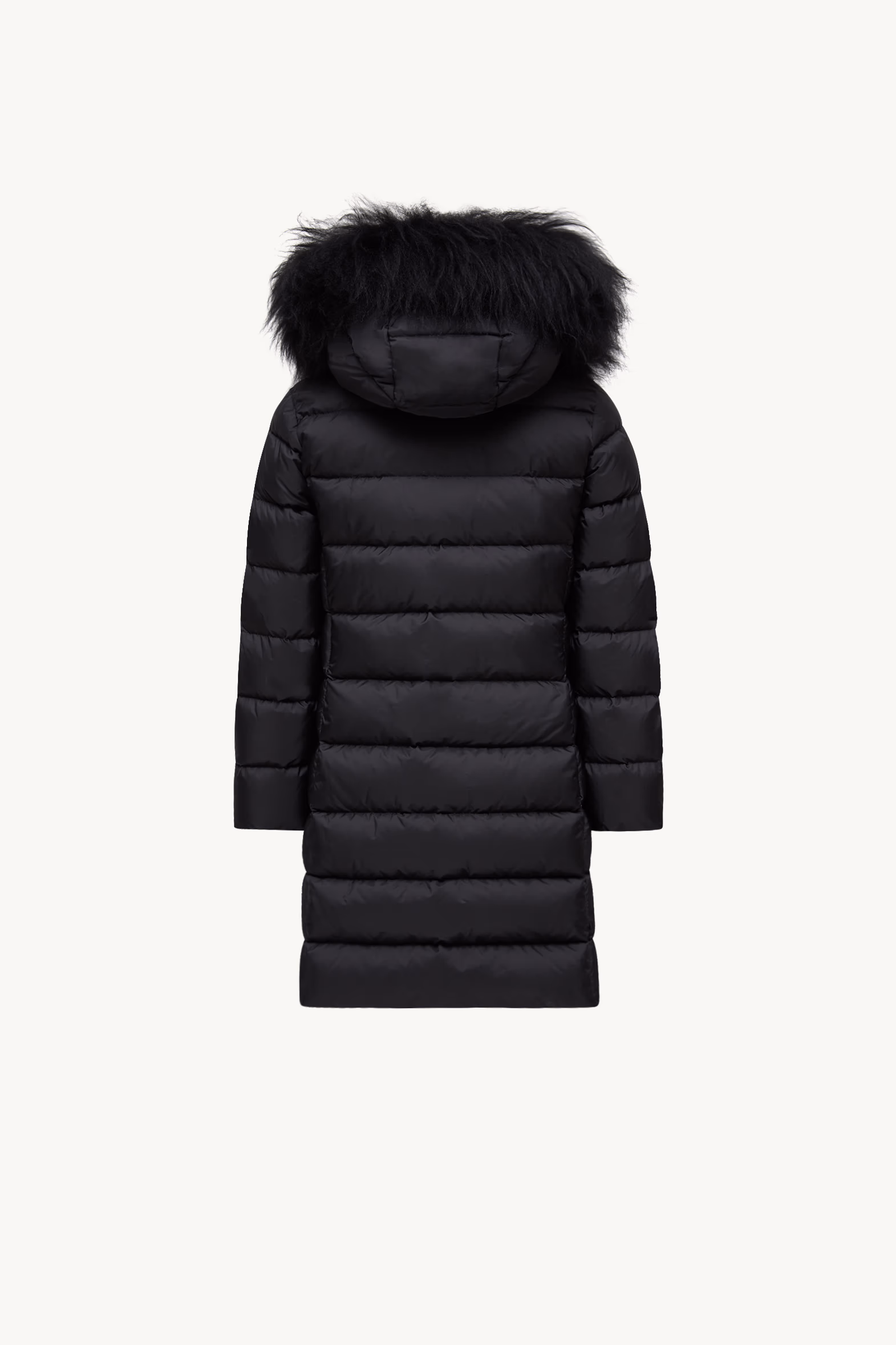 Doudoune à capuche bordée de shearling Abelle Fille Noir Moncler 2